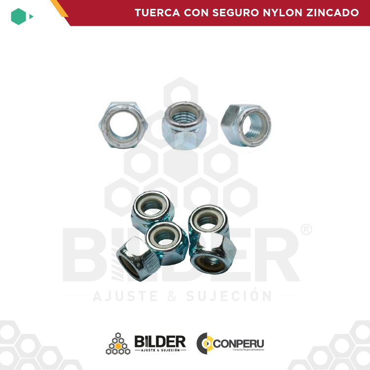 TUERCA CON SEGURO NYLON ZINCADO