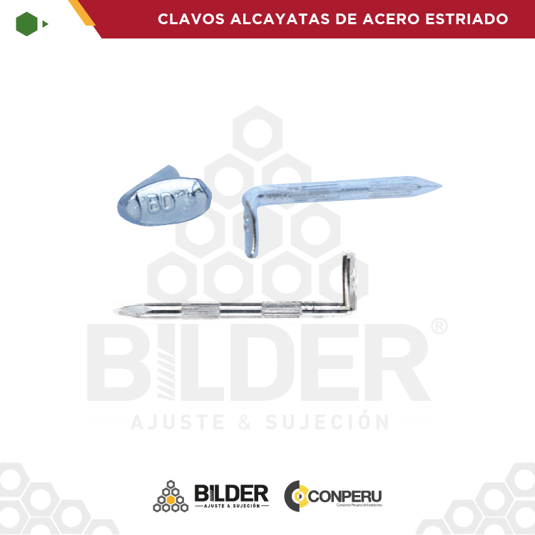 CLAVOS ALCAYATAS DE ACERO ESTRIADO