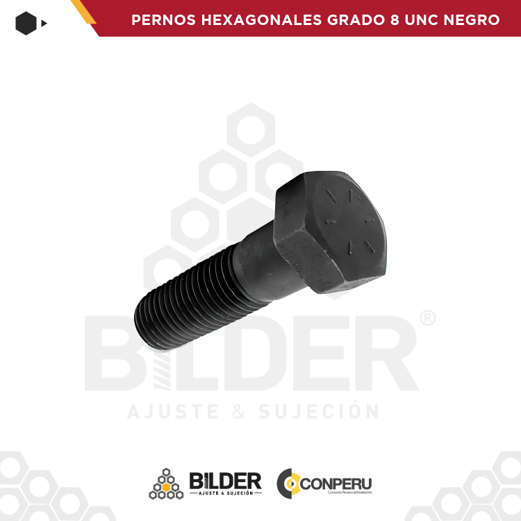 PERNOS HEXAGONALES GRADO 8 UNC NEGRO