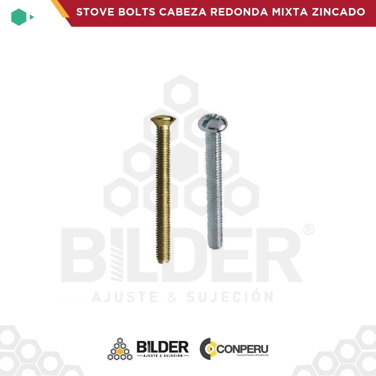 STOVE BOLTS CABEZA REDONDA MIXTA ZINCADO