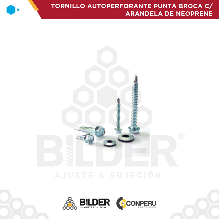 TORNILLO AUTOPERFORANTE PUNTA BROCA C/ ARANDELA DE NEOPRENE