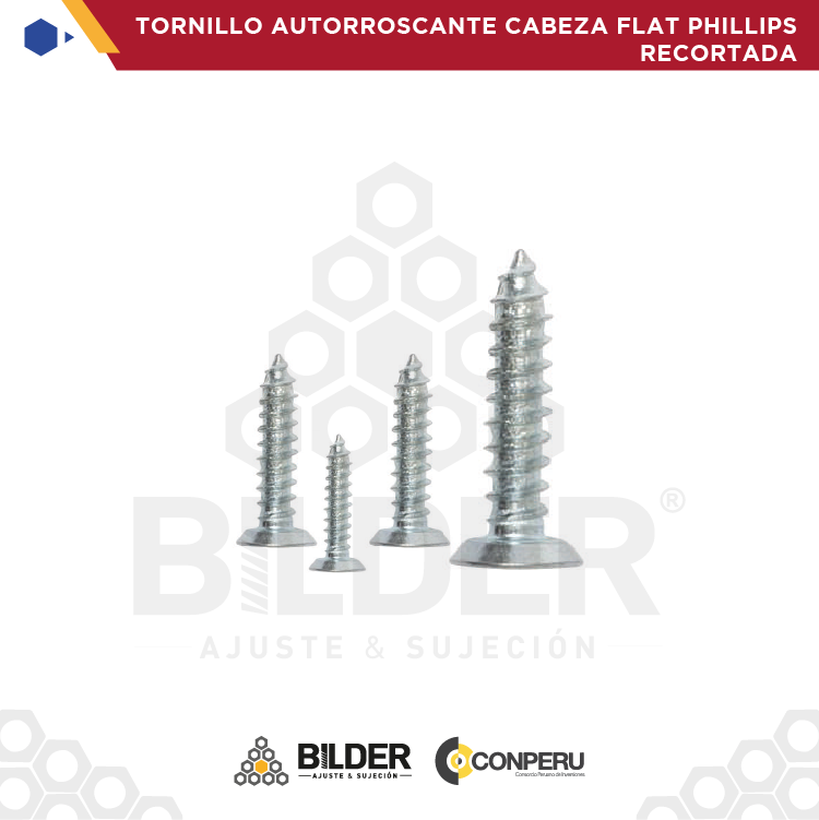 TORNILLO AUTORROSCANTE CABEZA FLAT PHILLIPS RECORTADA