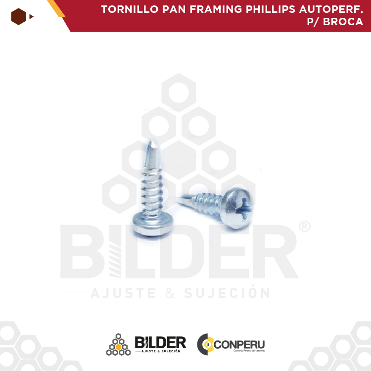 TORNILLO PAN FRAMING PHILLIPS AUTOPERF. P/BROCA