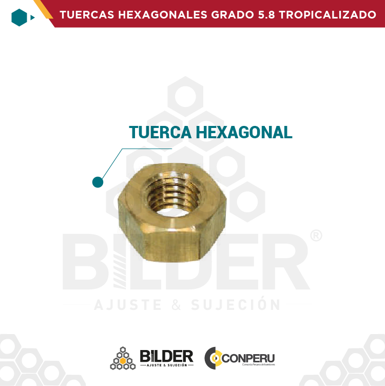 TUERCAS HEXAGONALES GRADO 5.8 TROPICALIZADO